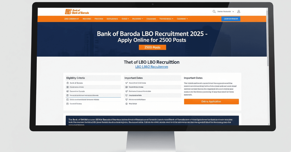 Bank of Baroda LBO Recruitment 2025 Apply Online 2500 Posts
